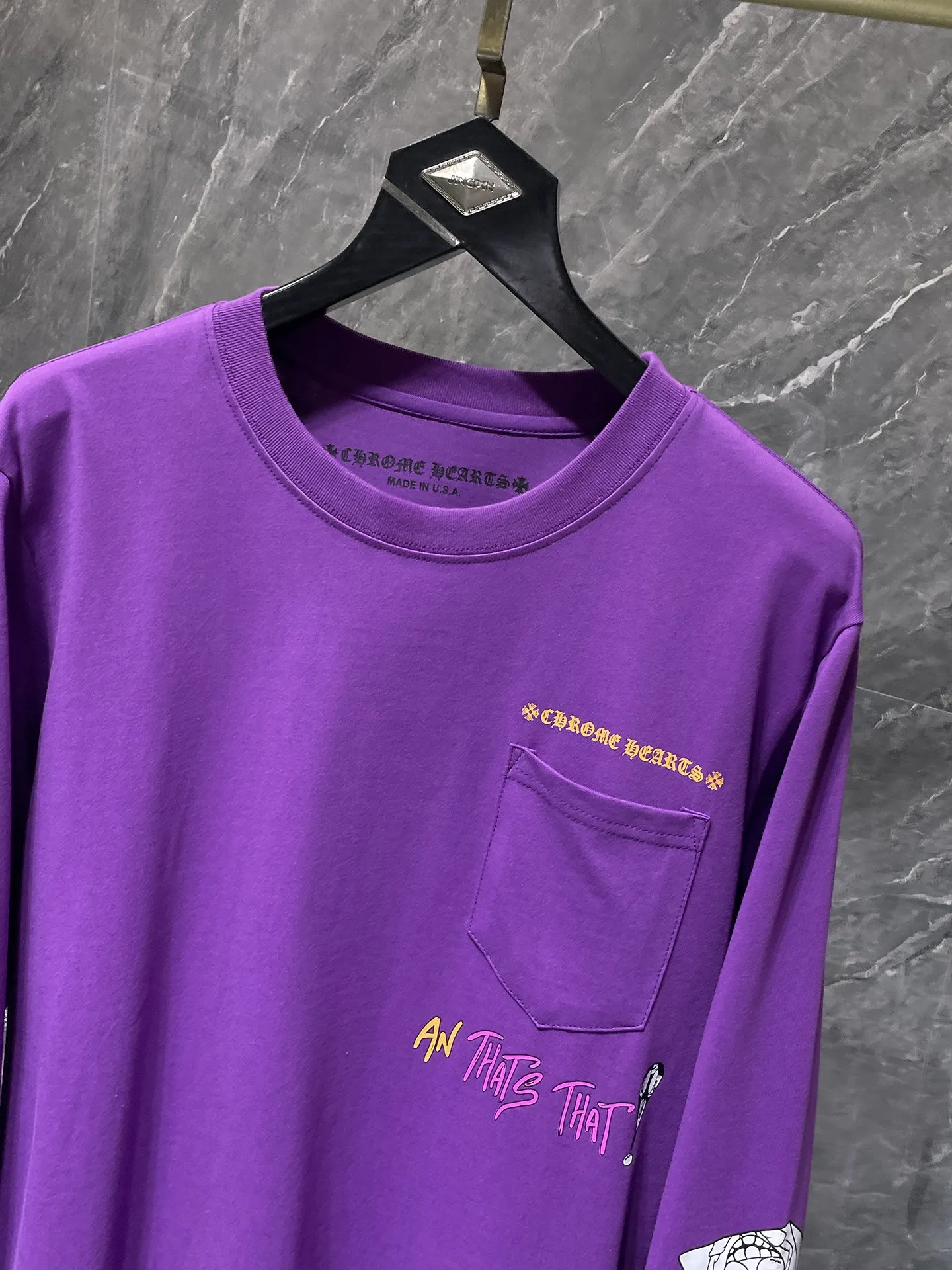 P160 Chrome Hearts🍁Long T Series🍁 Available simultaneously at counters❤️Fully upgraded fabrics! ! Croco Matty Boy Purple Hooded Sweatshirt Long Sleeve T. Replica version 1:1 high weight original fabric 🌈Recommended color: purple 🌈 Size: S, M, L, XL